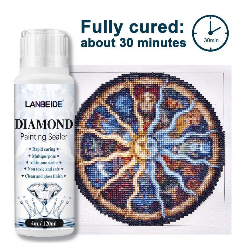 LANBEIDE Diamond Painting Sealer 120ML, 5D Diamond Painting Glue Permanent Hold & Shine Effect Sealer for Diamond Painting and Puzzle Glue (4 OZ) - Image 3
