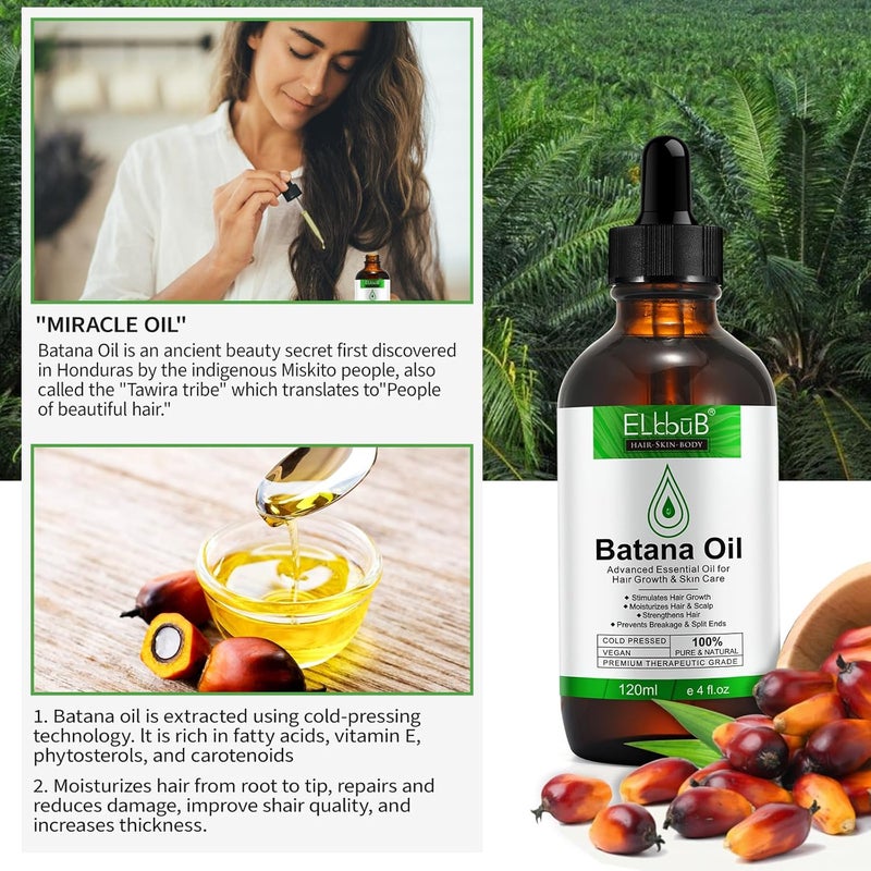 ELBBUB Batana Oil for Hair - Organic Hair Oil for Growth and Repair of Dry, Damaged Hair, Face and Body Care - Image 5