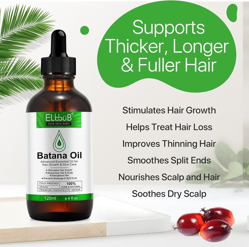ELBBUB Batana Oil for Hair - Organic Hair Oil for Growth and Repair of Dry, Damaged Hair, Face and Body Care - Image 2