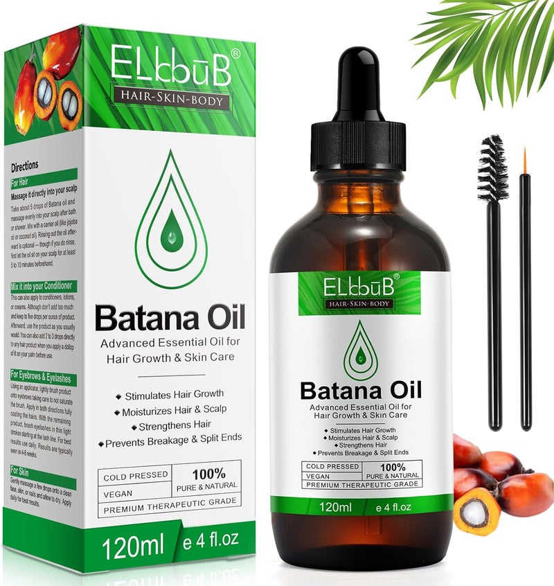 ELBBUB Batana Oil for Hair - Organic Hair Oil for Growth and Repair of Dry, Damaged Hair, Face and Body Care - Image 1
