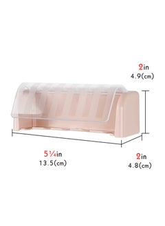 Excefore Self Adhesive Toothbrush Holder with Cover, 5-Slot Wall Mounted Toothbrush Organizer, Suitable for Shower, Dorm, Cabinet (Pink)  - Image 4