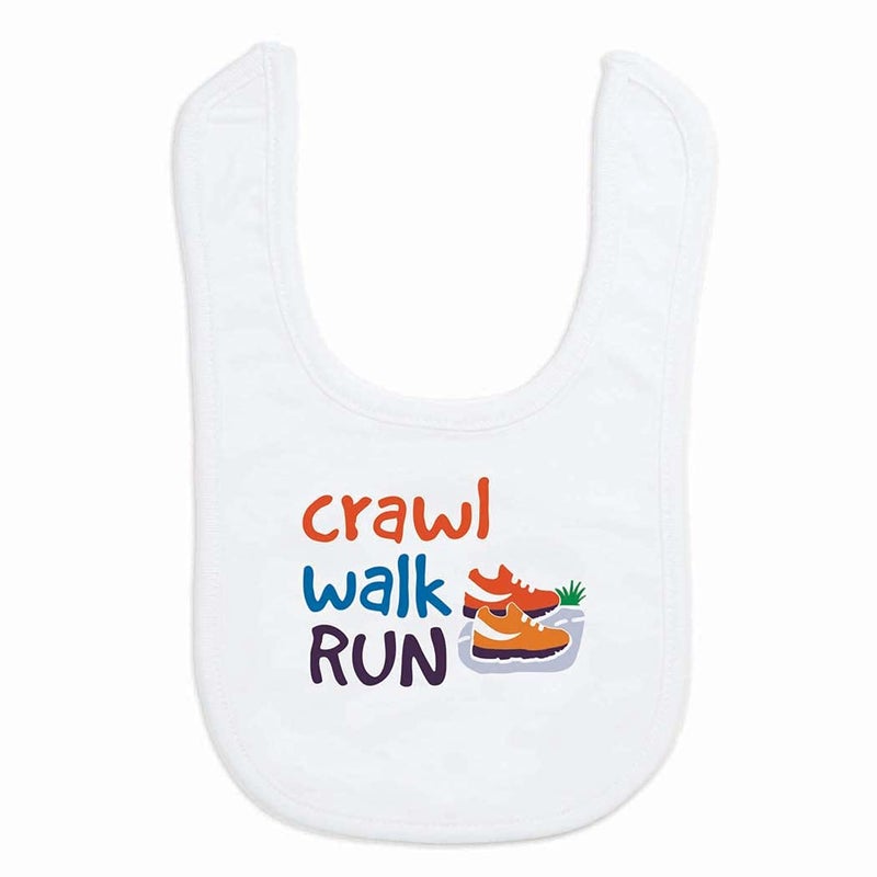 Gone For a Run Running Baby & Infant Bib | Crawl Walk Run | Soft Microfiber Bib - Image 5
