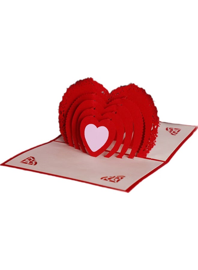 Befon Deyin 3D Heart-Shaped Greeting Card, Confession Card, Paper Folding 3D New Year'S Card, Colorful Paper-Cut Gratitude Card, Teacher'S Day Gift Card For Teachers, 2531 - Image 1