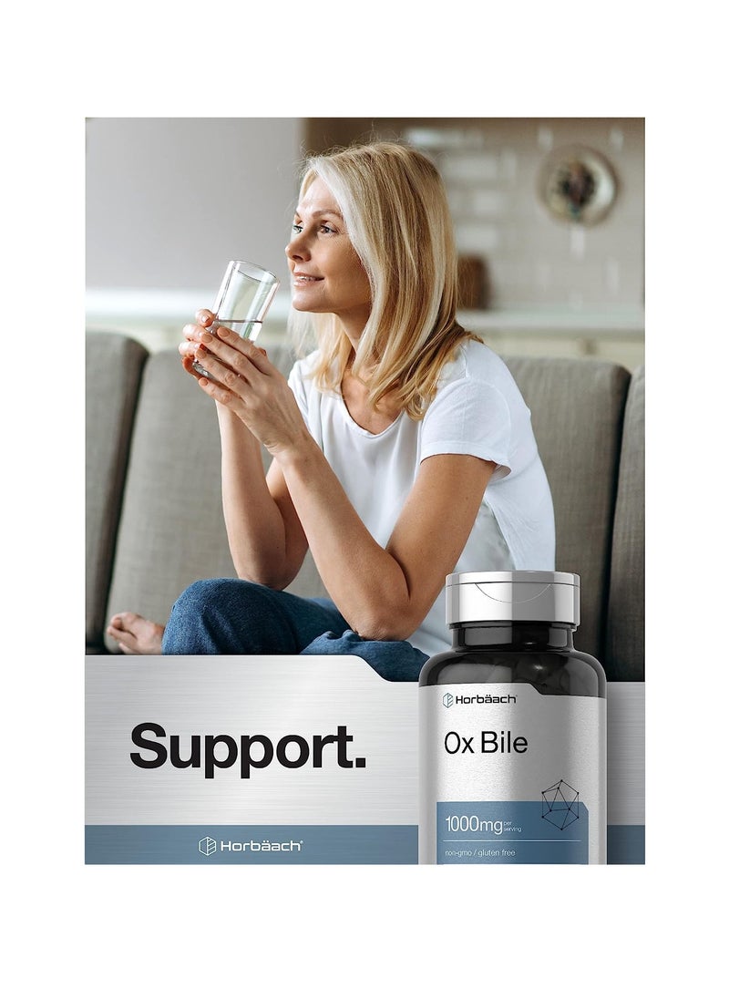 Horbaach Ox Bile 1000 mg 100 Capsules | Digestive Enzymes Supplement | Non-GMO & Gluten Free | by Horbaach  - Image 4