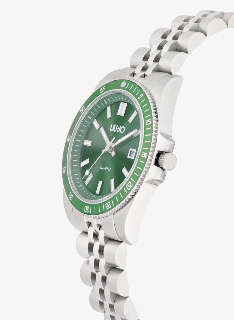 Liu Jo Women's Company Lady Watch, 33 mm, Silver-Tone Bracelet, Green Dial
