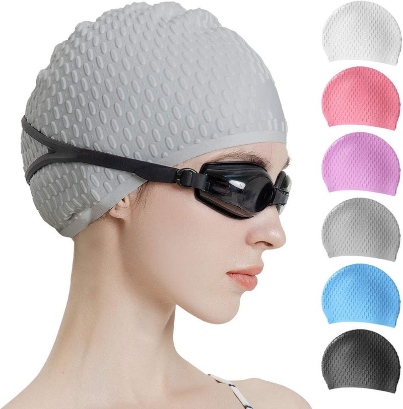Tripsky Silicone Swim Cap,Comfortable Bathing Cap Ideal for Curly Short Medium Long Hair, Swimming Cap for Women and Men, Shower Caps Keep Hairstyle Unchanged… - Image 1