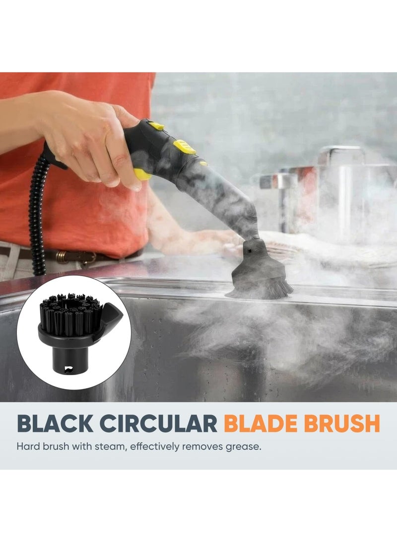 SYOSI 12 PCS Round Brush and Nozzle Set Compatible with Karcher Steam Cleaner SC1 SC2 SC3 SC4 SC5 SC7 CTK10 CTK20, Steam Cleaning Large Round Brush and Black Nozzle for Efficient Deep Cleaning (Black) - Image 5