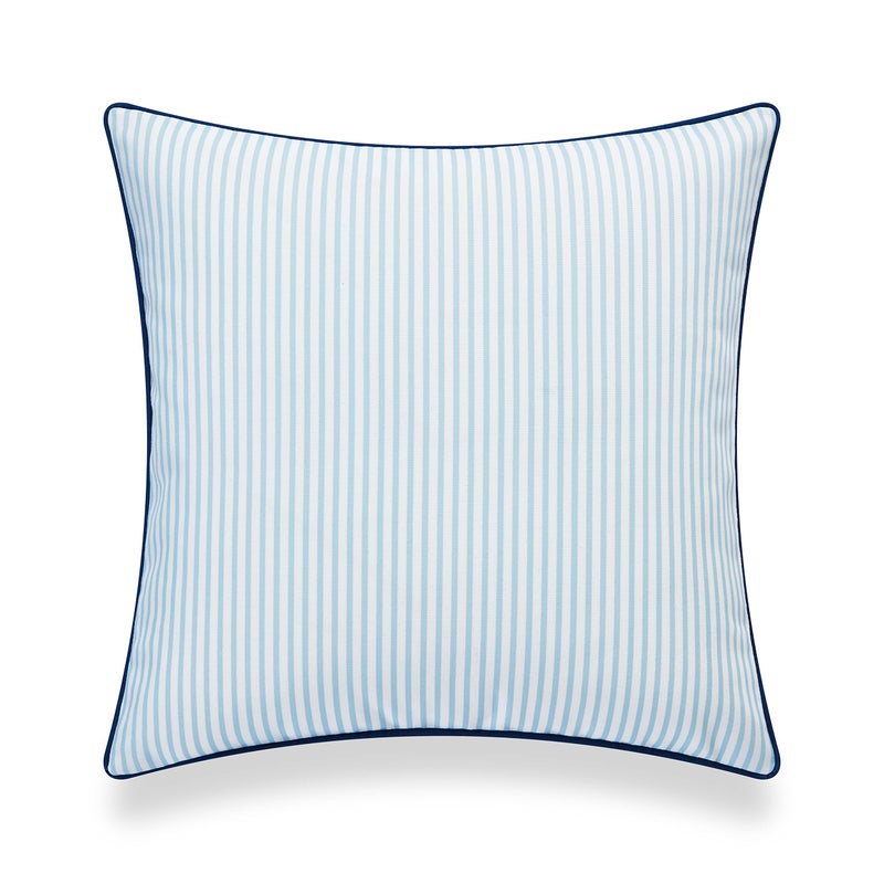 Hofdeco Premium Coastal Hampton Style Patio Indoor Outdoor Pillow Cover Only, 20"x20" Water Resistant for Backyard, Couch, Blue Stripe - Image 5