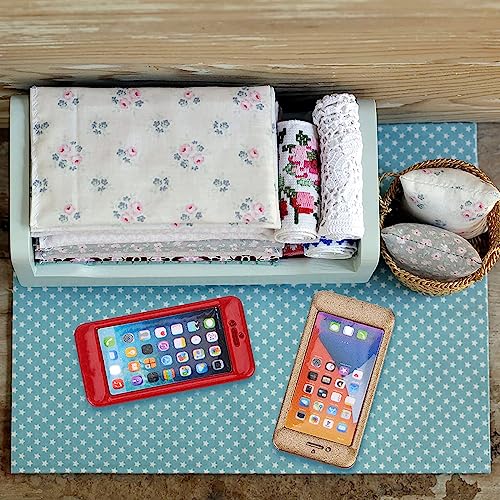 TBoxBo 7 Pack 1/12 Scale Dollhouse Cell Phone Simulator Accessories Mini Telephones Dollhouse Accessories Scene Simulation Miniatures Playset - Image 5