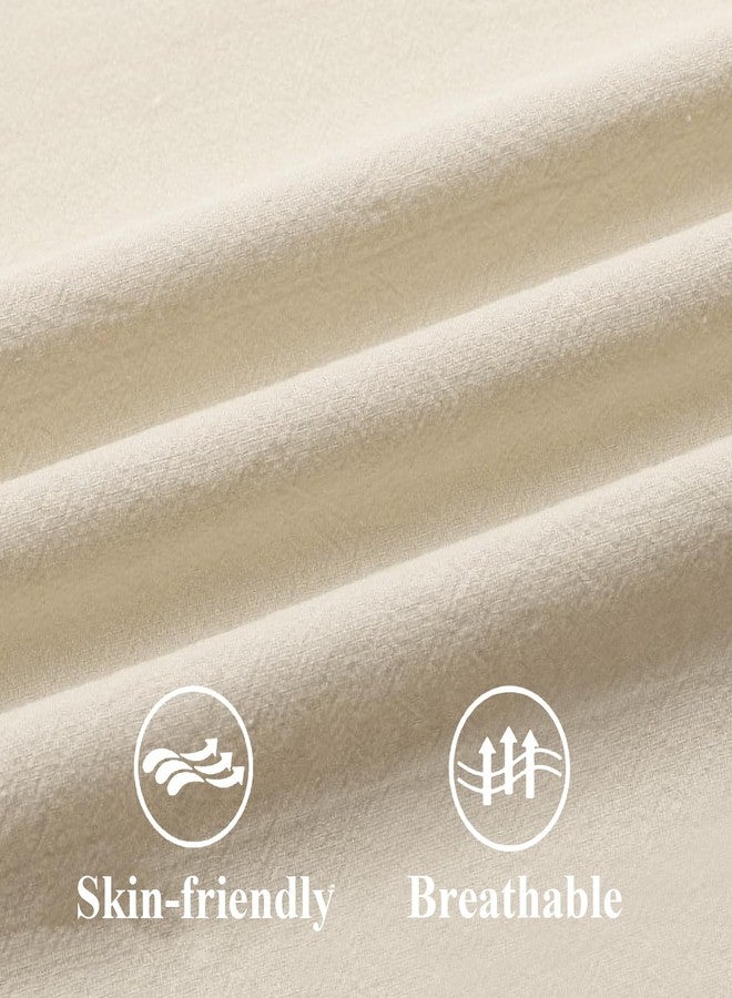 ZWJD Pillow Covers 18x18 Set of 2 Beige Throw Pillow Covers with Fringe Chic Cotton Decorative Pillows Square Cushion Covers for Sofa Couch Bed Living Room Farmhouse Boho Decor - Image 4