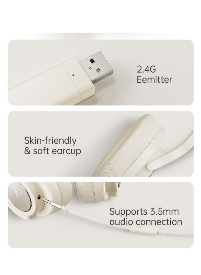 fingertime BT40NC Panoramic Sound Gaming 2.4G Dual Wireless ANC Active Noise Cancelling Over-Ear Bluetooth Headphones - Image 5