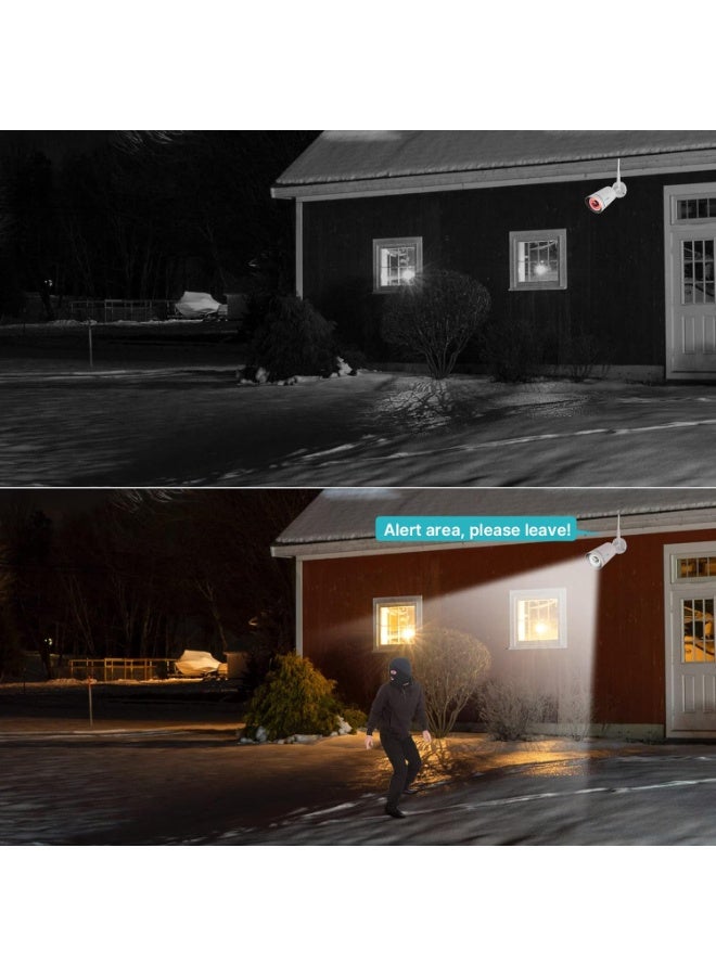 [Face Detection] Wireless Security Camera System, 8pcs 3MP Security Cameras, 8-Channel NVR, WiFi IP Surveillance, Mobile/PC View, 3TB HDD, Two-Way Audio, 24/7 Recording - Image 2