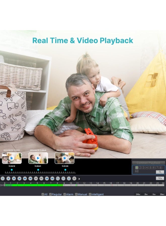 [Face Detection] Wireless Security Camera System, 8pcs 3MP Security Cameras, 8-Channel NVR, WiFi IP Surveillance, Mobile/PC View, 3TB HDD, Two-Way Audio, 24/7 Recording - Image 3