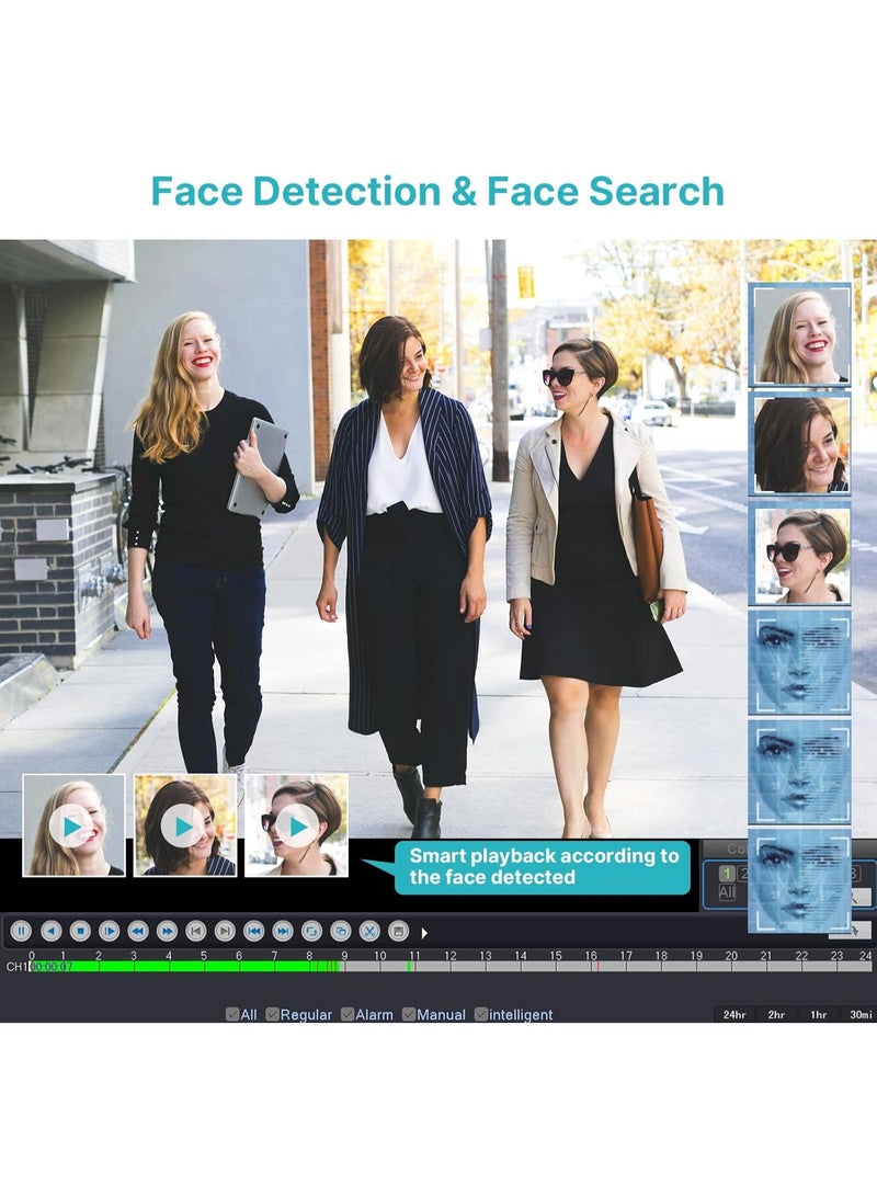 [Face Detection] Wireless Security Camera System, 8pcs 3MP Security Cameras, 8-Channel NVR, WiFi IP Surveillance, Mobile/PC View, 3TB HDD, Two-Way Audio, 24/7 Recording - Image 5