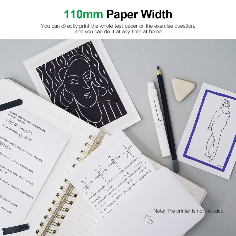 Thermal Paper Roll: 110*30mm 3 Rolls/Pack High Quality Clear Printing - 10-Year Storage Non-adhesive Thermal Paper for Poooli L3 Thermal Printer, Home Office Study - Image 4