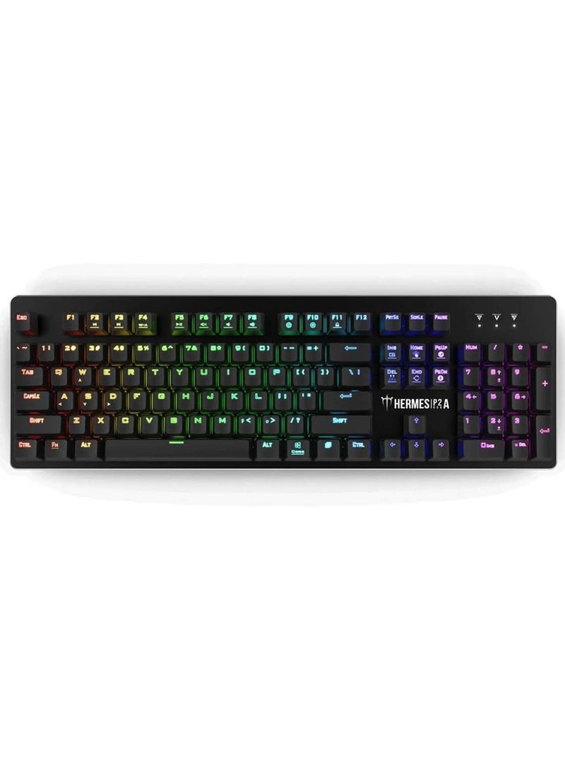 GAMDIAS Hermes P2A Full-Size RGB Mechanical Gaming Keyboard with Optical Switches, 12 Built-in Lighting Effects, 8 Multimedia Keys, 4 Lighting Effects Hotkeys and 32KB Built-in Memory (Multicolour) - Image 1