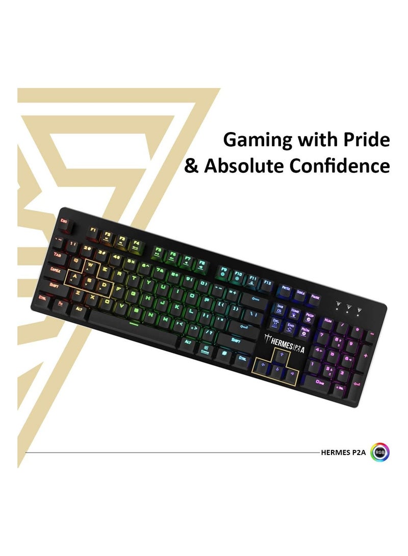 GAMDIAS Hermes P2A Full-Size RGB Mechanical Gaming Keyboard with Optical Switches, 12 Built-in Lighting Effects, 8 Multimedia Keys, 4 Lighting Effects Hotkeys and 32KB Built-in Memory (Multicolour) - Image 3