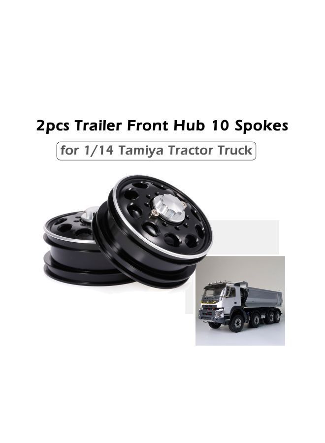 NIBEMINENT 2-Piece Trailer Front Hub 10 Spokes For 1/14 Tamiya Tractor Truck 1RM11980B-2 - Image 2