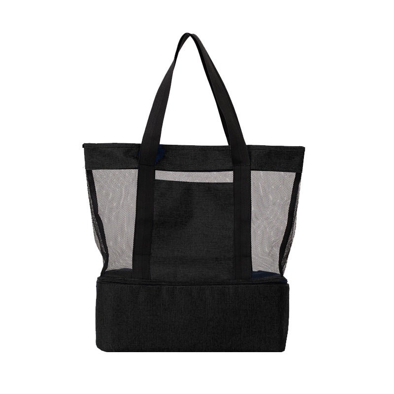 Large Breathable Beach Tote with Dry-Wet SeparationThickened black without LOGO Thickened black without LOGO 