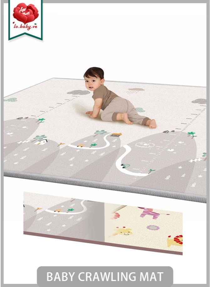 لو.بيبي.في  سجادة لعب للأطفال، 193 × 176 سم، سجادة زحف للأطفال، سجادة أطفال كبيرة قابلة للطي سميكة للغاية من الإسفنج الناعم غير القابل للانزلاق، سجادة لعب مزدوجة الجوانب مقاومة للماء للعب على الأرض - Image 1