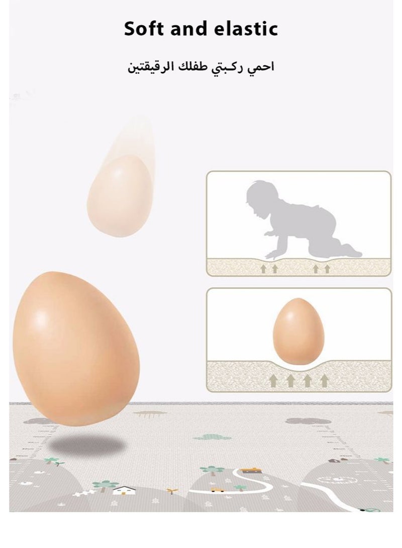 لو.بيبي.في  سجادة لعب للأطفال، 193 × 176 سم، سجادة زحف للأطفال، سجادة أطفال كبيرة قابلة للطي سميكة للغاية من الإسفنج الناعم غير القابل للانزلاق، سجادة لعب مزدوجة الجوانب مقاومة للماء للعب على الأرض - Image 3