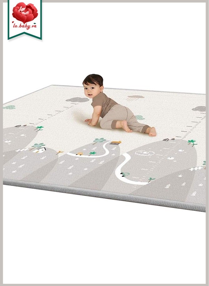 LO.BABY.VE Baby Play Mat, 193 * 176 CM Baby Crawling Mat, Large Foldable Extra Thick Kids Mat Soft Foam Non-Slip Double-Sided Waterproof Playmats for Floor Play - Image 1
