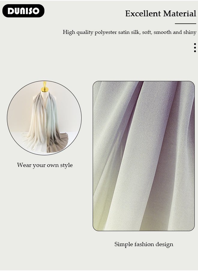 DUNISO Women's Hijab, Stylish and Comfortable Hijab Scarfs, Stretchy, Very Comfy & Good for Everyday Use, High Quality Polyester Satin Silk Hijab Doesn't Need a Pin  - Image 2