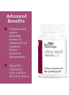 Bariatric Advantage - Ultra Multi Formula With Iron, Multivitamin For Bariatric Surgery Patients, Capsule, 90 Ct  - Image 2