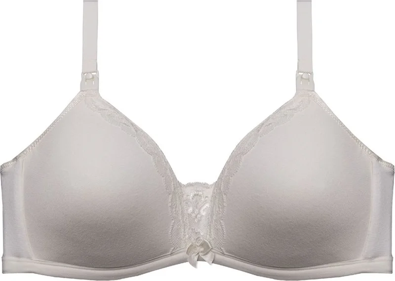 Magic Form 5761 Scalloped Lacy Thin Sponge Nursing Bra - Ecru
