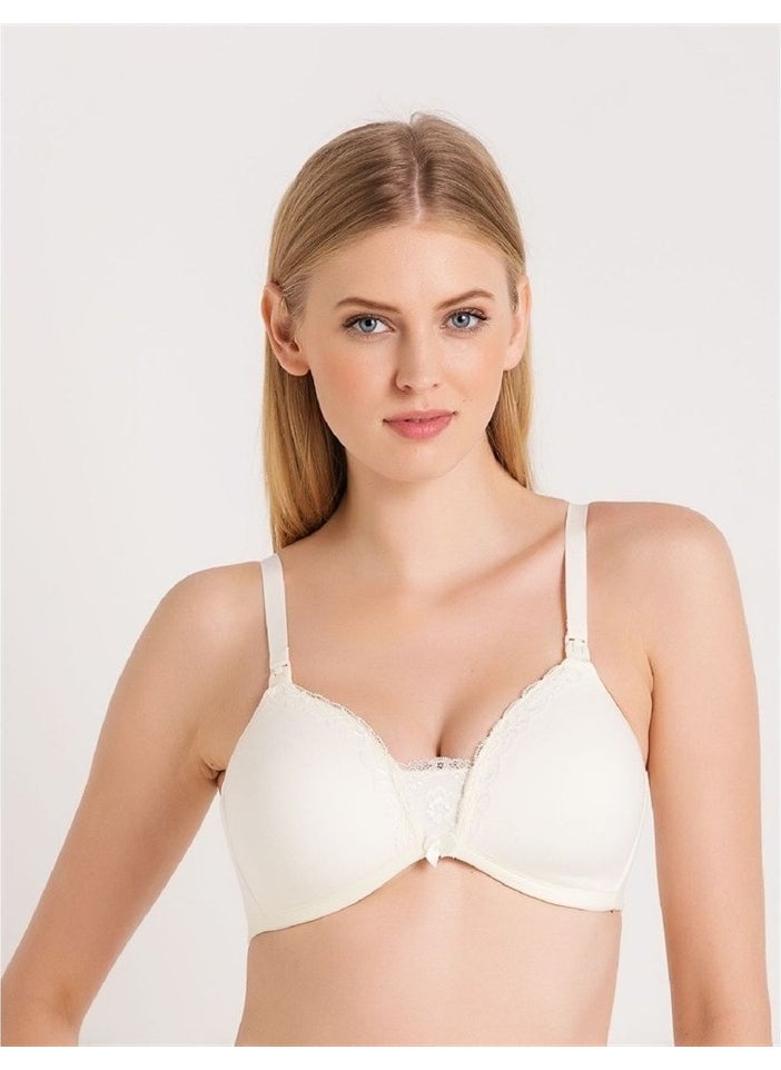 Magic Form 5761 Scalloped Lacy Thin Sponge Nursing Bra - Ecru  - Image 5