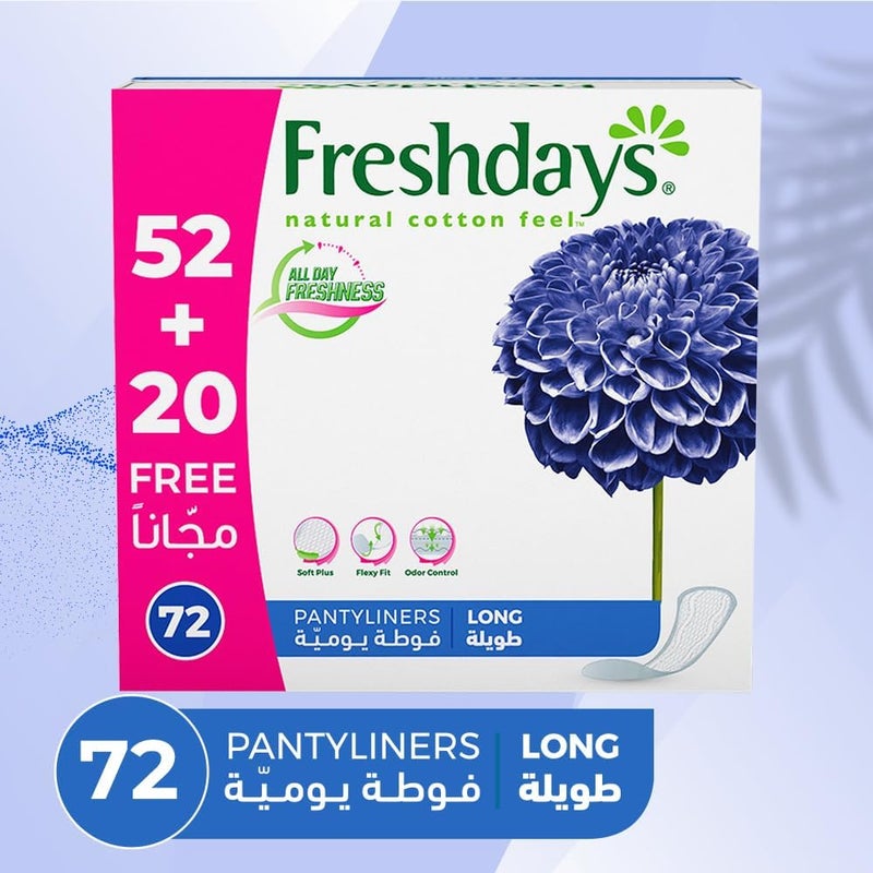 فريش دايز Freshdays فوط يومية طويلة 72 قطعة - Image 2