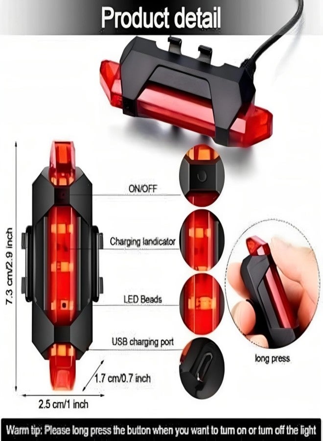 BLACKBELL USB Rechargeable Bicycle Horn LED Front Light with Cycle Tail Light/Rear Light LED Front Rear Light Combo (Blue) - Image 4