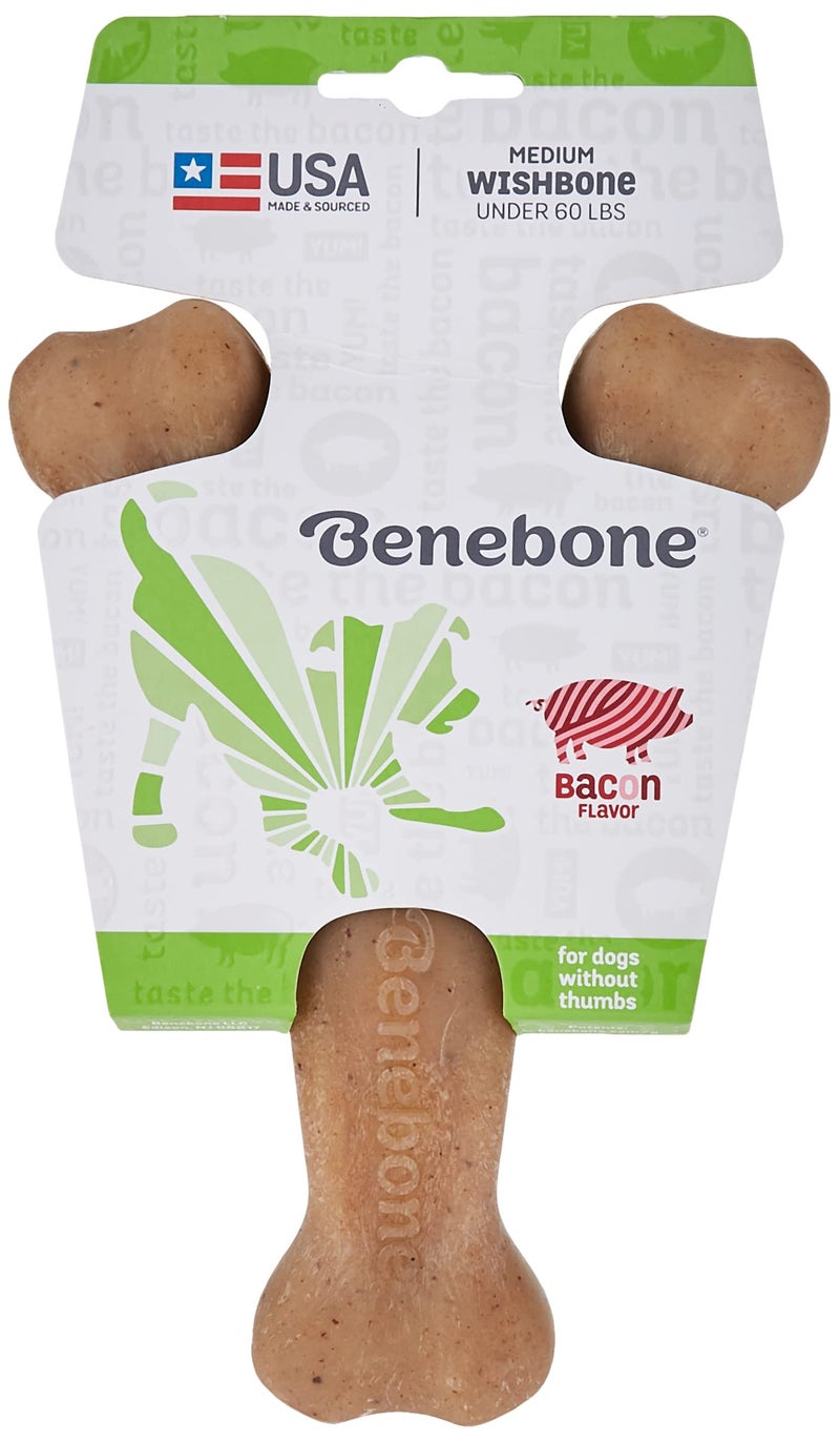 Benebone Wishbone Durable Dog Chew Toy for Aggressive Chewers, Real Bacon, Made in USA, Medium - Image 4