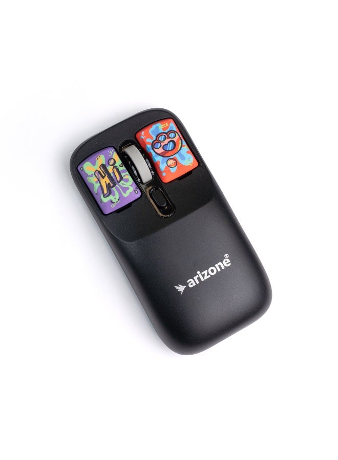 Arizone Wireless Mouse 2.4GHz with Adjustable DPI and Type-C Charging – Ergonomic Cordless Mouse with USB Receiver for Laptop and PC black - Image 1