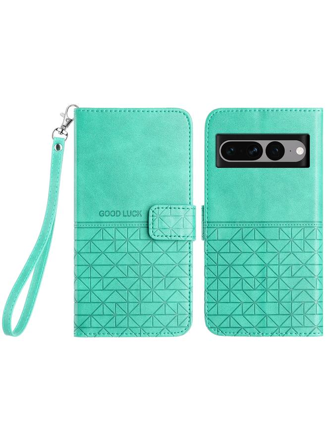 Zaboon Case For Google Pixel 7 Pro Rhombic Texture Leather Phone Case with Lanyard - Image 1