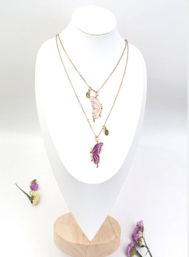 Ximerinf Butterfly Friendship Necklaces and Bracelets BFF Matching Jewelry for 2 Best Friends, Large, Metal, No Gemstone - Image 2