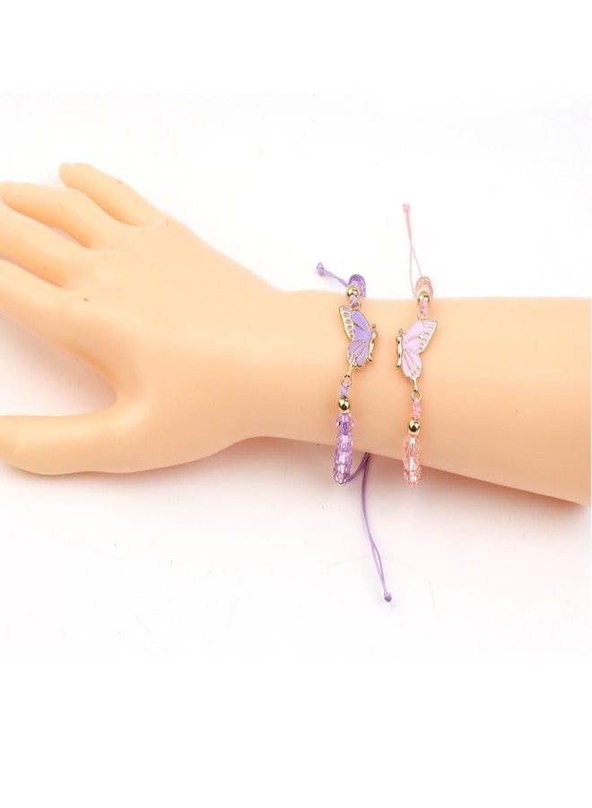 Ximerinf Butterfly Friendship Necklaces and Bracelets BFF Matching Jewelry for 2 Best Friends, Large, Metal, No Gemstone - Image 3