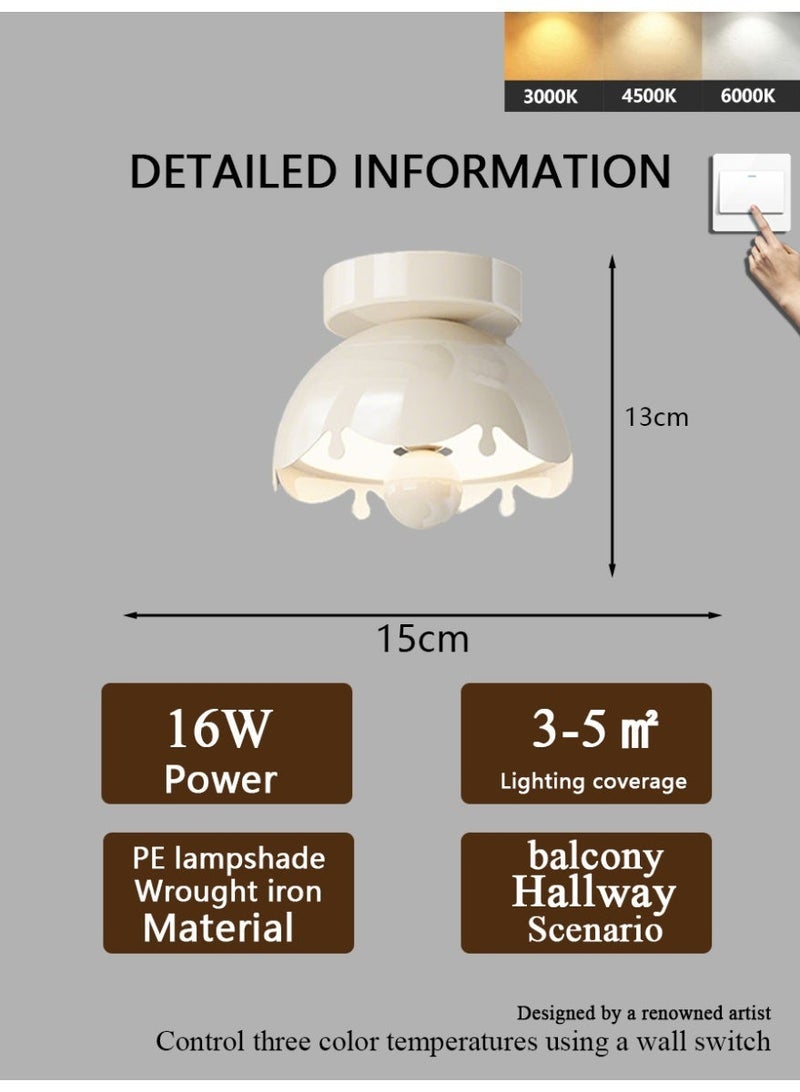 Cream-colored, water-drop-shaped, three-color-changing corridor light - Image 2