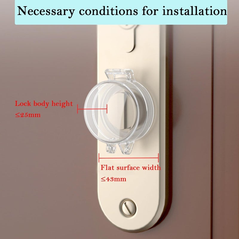 2 Pack Deadbolt Child Safety Lock Cover Child Proof Door Knob Cover Door Safety Deadbolt Lock for Kids Transparent - Image 3