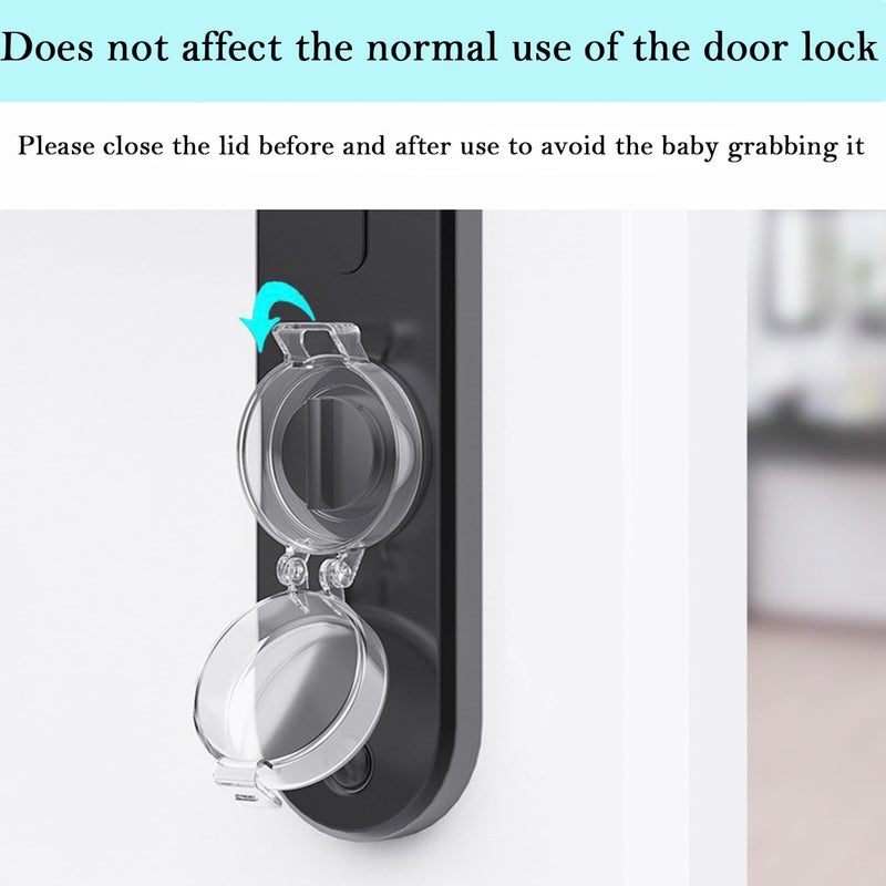2 Pack Deadbolt Child Safety Lock Cover Child Proof Door Knob Cover Door Safety Deadbolt Lock for Kids Transparent - Image 4