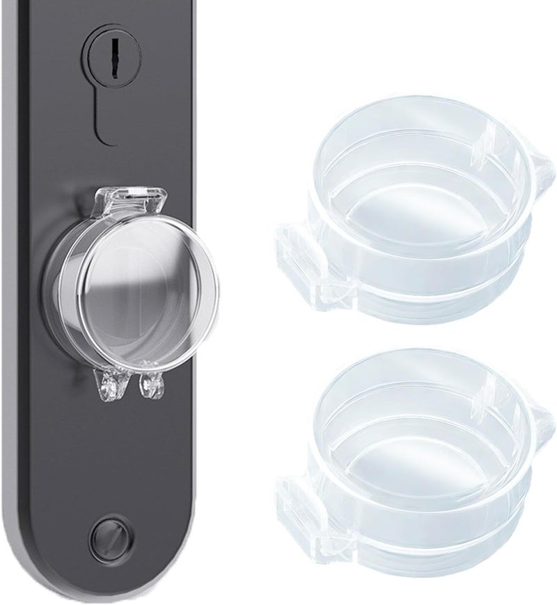 2 Pack Deadbolt Child Safety Lock Cover Child Proof Door Knob Cover Door Safety Deadbolt Lock for Kids Transparent - Image 1