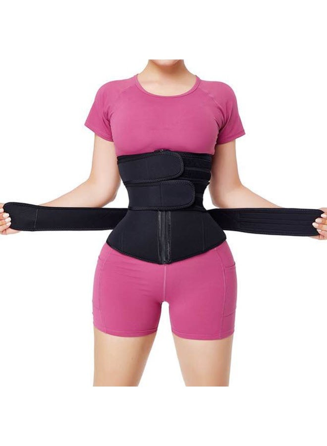 Women Waist Trainer Workout Sport Gym Belt Trimmer Tummy Control Zipper Body Shaper with 3 Strap Cincher For Women and Postpartum - Image 1