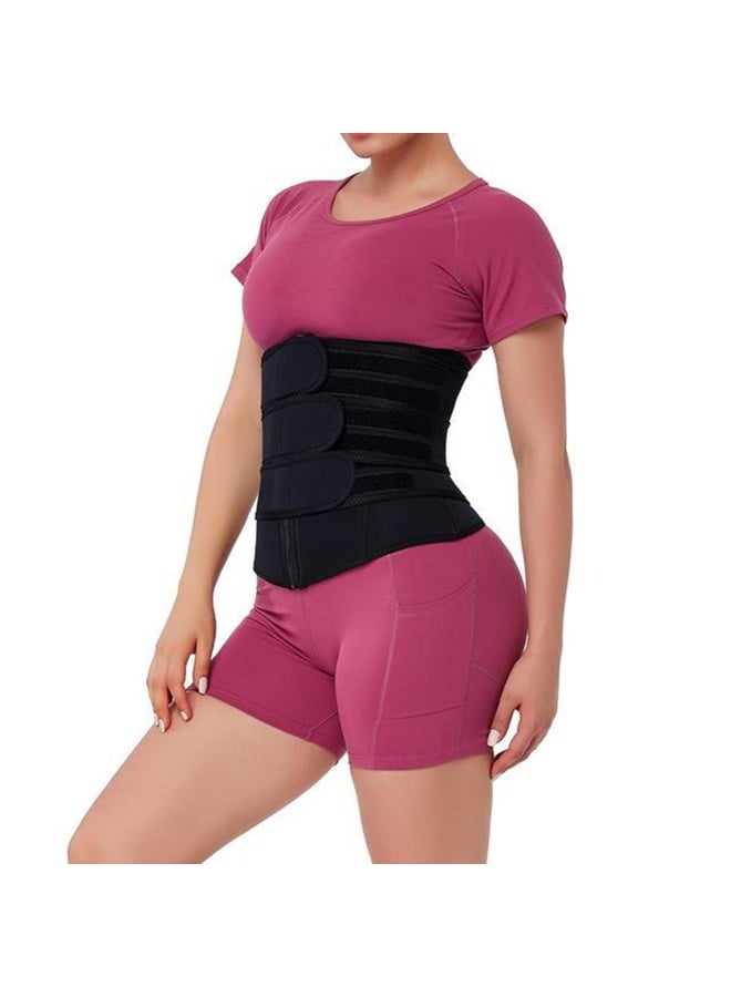 Women Waist Trainer Workout Sport Gym Belt Trimmer Tummy Control Zipper Body Shaper with 3 Strap Cincher For Women and Postpartum - Image 2