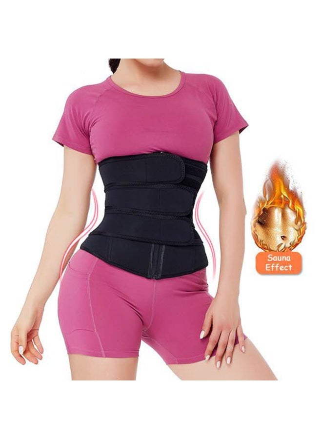 Women Waist Trainer Workout Sport Gym Belt Trimmer Tummy Control Zipper Body Shaper with 3 Strap Cincher For Women and Postpartum - Image 3