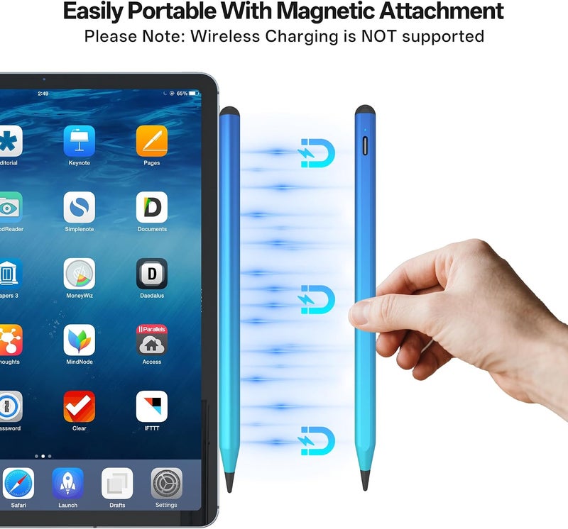 iafer Pencil for iPad 2018-2026, Fast Charge Tilt Sensitivity Palm Rejection Stylus Pen for iPad A16 11/10/9/8/7/6th Gen, Pro 11/12.9/13 M4, Air 3/4/5/M2/M3, Mini 5/6/7/A17 Pro - Image 4