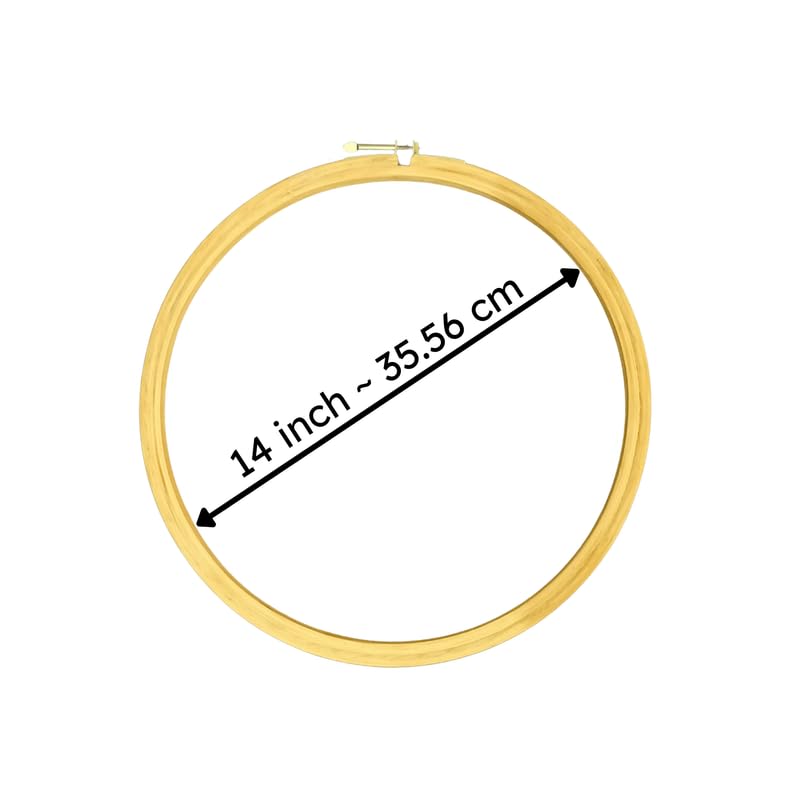 ADW CRAFT'S 14 INCH Embroidery Wooden Hoop(5 PLY, Pack of 1),Wooden Hoop Ring for Embroidery Kit,Wooden Embroidery Hoop Ring Frame,Wooden Frames for Craft Hoop Frame,Mini Wooden Hoop,Hand Embroidery Frame Wooden  - Image 2