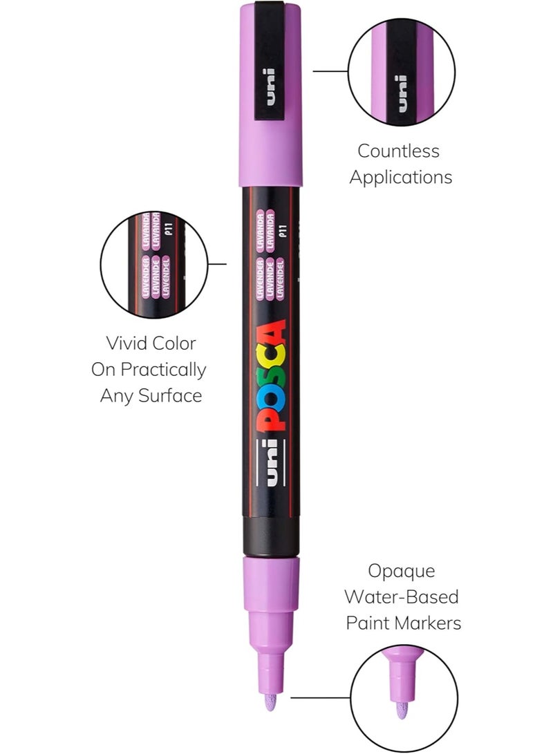 POSCA uni Posca - PC3M - Fine Tip Pen - Soft Colors, 8 pc - Image 3