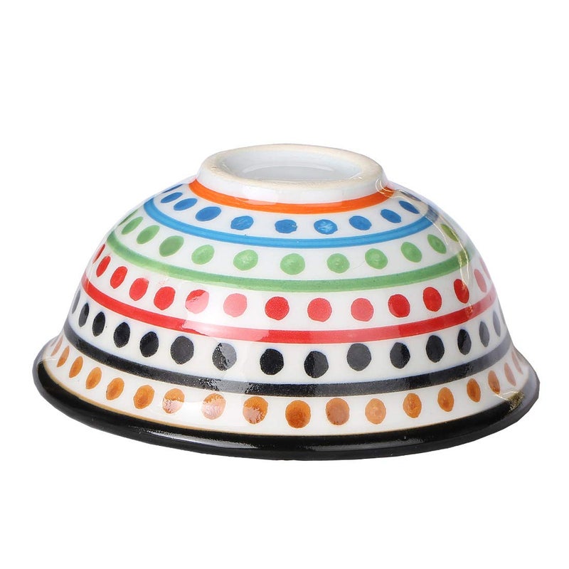 Caffeine Ceramic Handmade Yellow and White Multi Dotted Katori Bowl - Set of 6 - Image 4