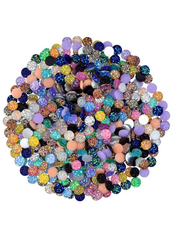 تونج كلاود تونغ كلاود 500 قطعة من كابوشون الراتنج المسطح الدائري من دروز صناعي، كابوشون دائري مسطح الظهر لصنع المجوهرات، الحرف اليدوية (20 لونًا متعددًا، 8 مم) - Image 1