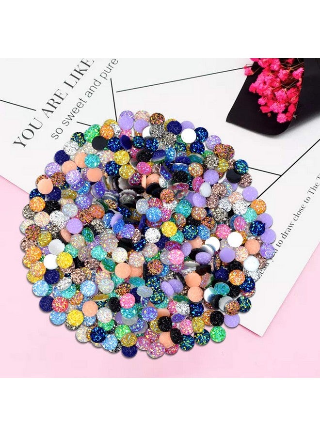 تونج كلاود تونغ كلاود 500 قطعة من كابوشون الراتنج المسطح الدائري من دروز صناعي، كابوشون دائري مسطح الظهر لصنع المجوهرات، الحرف اليدوية (20 لونًا متعددًا، 8 مم) - Image 5